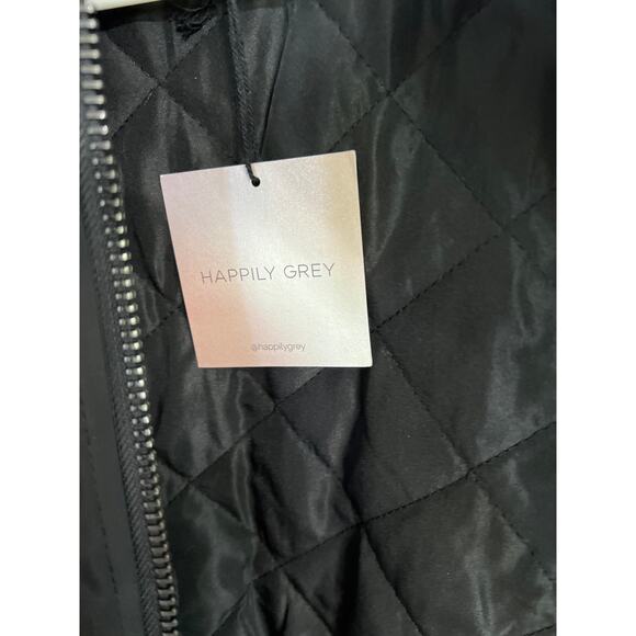 NWT Happily Grey size small black bomber jacket - Picture 4 of 5
